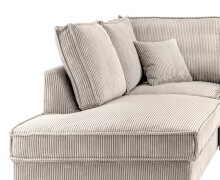 Wohnlandschaft >Rube< Schlaffunktion, Stauraum, Cord beige - 309x92x198cm (BxHxT)