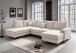 Wohnlandschaft >Rube< Schlaffunktion, Stauraum, Cord beige - 309x92x198cm (BxHxT)