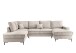 Wohnlandschaft >Rube< Schlaffunktion, Stauraum, Cord beige - 309x92x198cm (BxHxT)