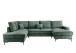 Wohnlandschaft >Rube< Schlaffunktion, Stauraum, Cord moosgrün - 309x92x198cm (BxHxT)
