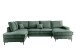 Wohnlandschaft >Rube< Schlaffunktion, Stauraum, Cord moosgrün - 309x92x198cm (BxHxT)