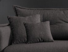 Polsterecke >Launce< verstellbare Armlehnen, Zierkissen, Anthrazit - 255x94cm (BxH)