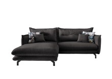 Polsterecke >Launce< verstellbare Armlehnen, Zierkissen, Anthrazit - 255x94cm (BxH)