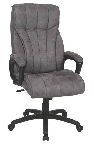 Chefsessel >John< 150kg, grau, Mikrofaser - 68x111x68cm (BxHxT)