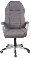 Chefsessel >Dirk< Federkern,  dunkelgrau, Webstoff - 66x116x66cm (BxHxT)