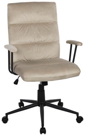 Bürostuhl >Fina< ergonomischer Wippmechanik, sand, Velours - 57x103x57cm (BxHxT)