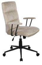 Bürostuhl >Fina< ergonomischer Wippmechanik, sand, Velours - 57x103x57cm (BxHxT)