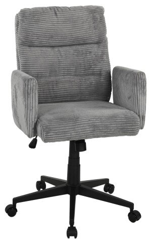Bürostuhl >Charly< Taschenfederkern, in grau, Kordstoff - 64x96x64cm (BxHxT)