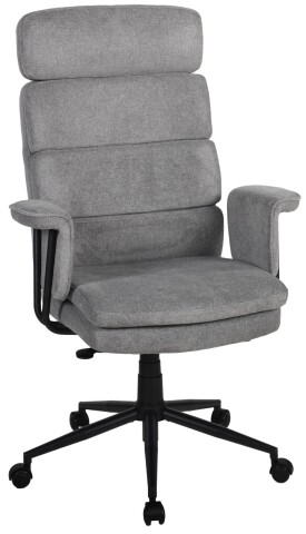 Chefsessel >Junis< höhenverstellbarer Kopfstütze, grau, Webstoff - 77x118x77cm (BxHxT)