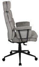 Chefsessel >Junis< höhenverstellbarer Kopfstütze, grau, Webstoff - 77x118x77cm (BxHxT)