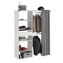 Vorhang-Schrank >Bari 1< 2 Stangen, 5 Fächer,...