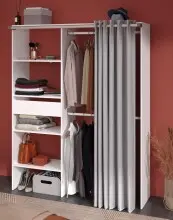 Vorhang-Schrank >Bari 1< 2 Stangen, 5 Fächer,...