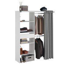 Vorhang-Schrank >Bari 1< 2 Stangen, 5 Fächer,...