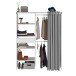 Vorhang-Schrank >Bari 1< 2 Stangen, 5 Fächer, Weiss / grau - 143x182x48cm (BxHxT)