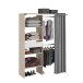 Vorhang-Schrank >Bari 2< 2 Stangen, 5 Fächer, Akazie Dekor / grau - 143x182x48cm (BxHxT)
