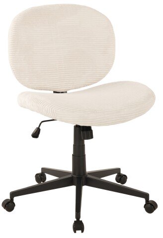 Bürostuhl >Tilo< ergonomisch, in creme, Kordstoff - 61x90x61cm (BxHxT)