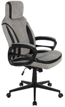 Chefsessel >Sandro< ergonomisch, grau / schwarz, Webstoff - 66x117x66cm (BxHxT)
