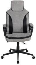 Chefsessel >Sandro< ergonomisch, grau / schwarz, Webstoff - 66x117x66cm (BxHxT)