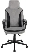 Chefsessel >Sandro< ergonomisch, grau / schwarz, Webstoff - 66x117x66cm (BxHxT)