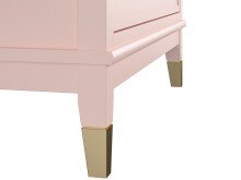 Hochkommode >Bendik< 4 Schubladen, in Rot, MDF/Kautschukholz - 76x106x50cm (BxHxT)