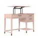 Schreibtisch >Bendik< 2 Schubladen, Rot, MDF/Kautschukholz/Metall - 115x77x49cm (BxHxT)