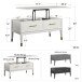 Couchtisch >Bendik< 2 Schubladen, Weiß, MDF/Kautschukholz/Metall - 106x51x52cm (BxHxT)