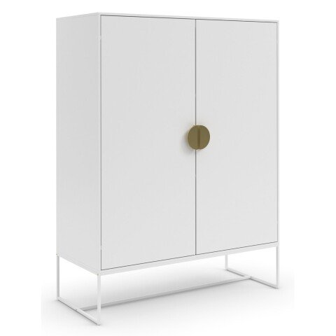 Kommode >Asia< 2 Türen, 2 Böden, in Weiß - 90x125x40cm (BxHxT)