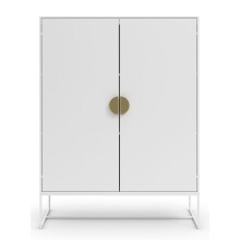 Kommode >Asia< 2 Türen, 2 Böden, in Weiß - 90x125x40cm (BxHxT)