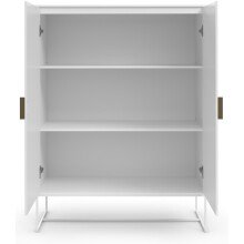 Kommode >Asia< 2 Türen, 2 Böden, in Weiß - 90x125x40cm (BxHxT)