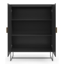 Hochschrank >Asia< in Anthrazit - 90x125x40cm (BxHxT)