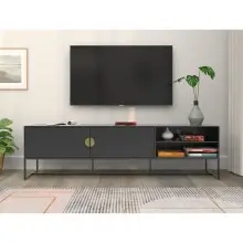 Lowboard >Asia< in Anthrazit - 180x50x40cm (BxHxT)