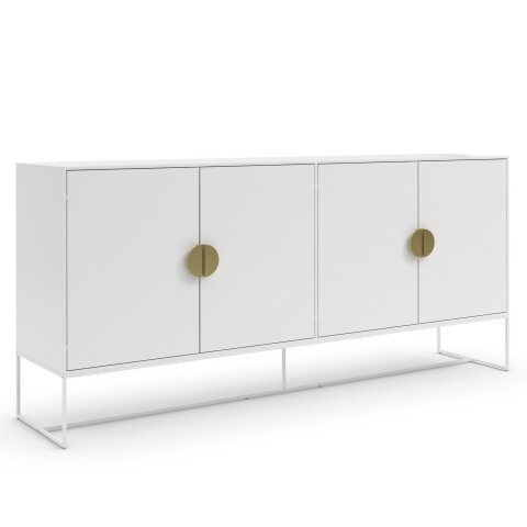Sideboard >Asia< in Weiß - 180x82x40cm (BxHxT)