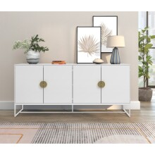 Sideboard >Asia< in Weiß - 180x82x40cm (BxHxT)