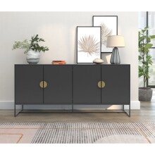 Sideboard >Asia< in Anthrazit - 180x82x40cm (BxHxT)