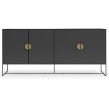 Sideboard >Asia< in Anthrazit - 180x82x40cm (BxHxT)