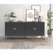 Sideboard >Asia< in Anthrazit - 180x82x40cm (BxHxT)