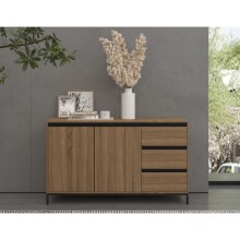 Kombikommode >Bari< in Eichenoptik Braun - 140x82x40cm (BxHxT)