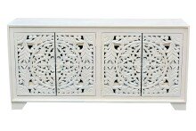 Sideboard >Kalita< in Weiß, Massivholz - 170x85x40cm (BxHxT)