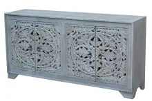 Sideboard >Kalita< in Grau, Massivholz -...