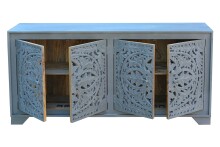 Sideboard >Kalita< in Grau, Massivholz - 170x85x40cm (BxHxT)