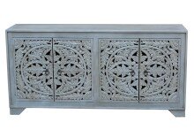 Sideboard >Kalita< in Grau, Massivholz - 170x85x40cm (BxHxT)