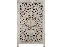 Highboard >Kalita< in Weiß, Massivholz - 100x165x40cm (BxHxT)