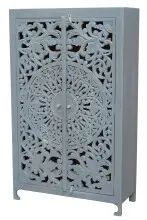 Highboard >Kalita< in Grau, Massivholz -...