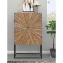 Highboard >Madira< in Schwarz, Mangoholz/Metall -...