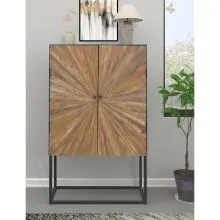 Highboard >Madira< in Schwarz, Mangoholz/Metall -...