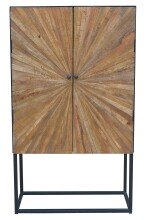 Highboard >Madira< in Schwarz, Mangoholz/Metall - 90x160x40cm (BxHxT)