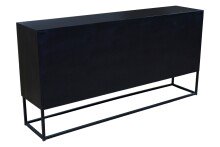 Sideboard >Madira< in Schwarz, Mangoholz/Metall - 180x90x40cm (BxHxT)