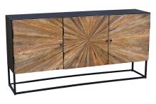 Sideboard >Madira< in Schwarz, Mangoholz/Metall -...