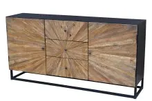 Sideboard >Madira< in Schwarz, Mangoholz/Metall -...