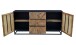 Sideboard >Madira< in Schwarz, Mangoholz/Metall - 180x90x40cm (BxHxT)